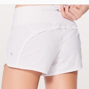 Lululemon White Running Shorts